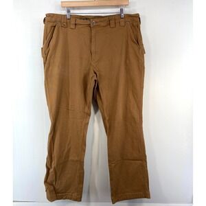 Duluth Trading Co Flex Fire Hose Relaxed‎ Fit Carpenter Pants Brown Mens 42x32